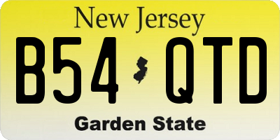 NJ license plate B54QTD