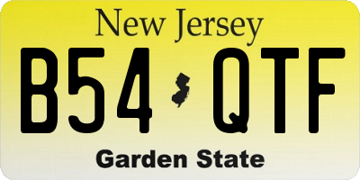 NJ license plate B54QTF