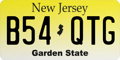 NJ license plate B54QTG