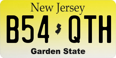 NJ license plate B54QTH