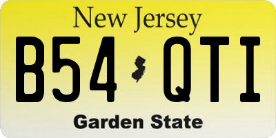 NJ license plate B54QTI