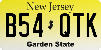 NJ license plate B54QTK