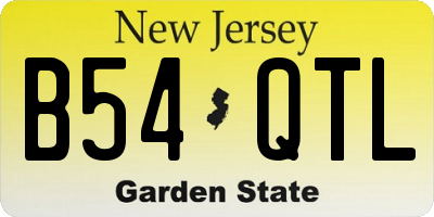NJ license plate B54QTL