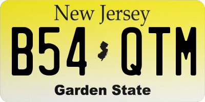 NJ license plate B54QTM