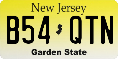 NJ license plate B54QTN