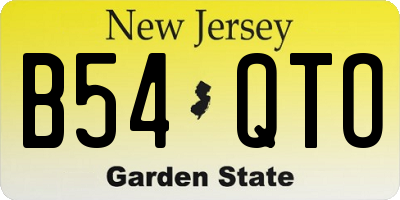 NJ license plate B54QTO