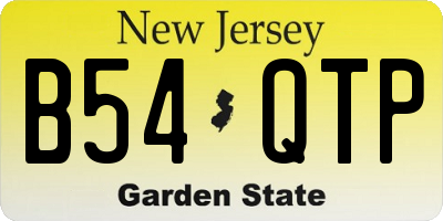 NJ license plate B54QTP