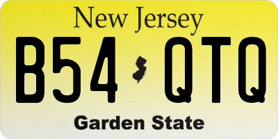 NJ license plate B54QTQ