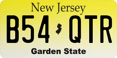 NJ license plate B54QTR