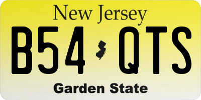 NJ license plate B54QTS