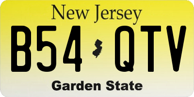 NJ license plate B54QTV