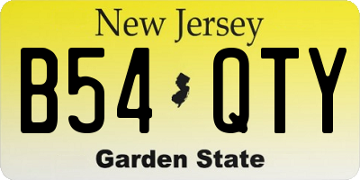 NJ license plate B54QTY