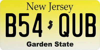 NJ license plate B54QUB