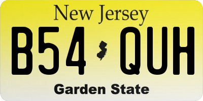 NJ license plate B54QUH