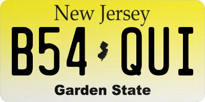 NJ license plate B54QUI