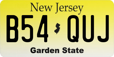 NJ license plate B54QUJ
