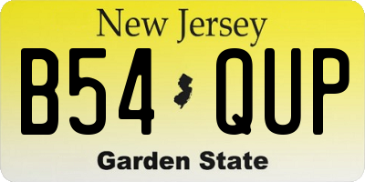 NJ license plate B54QUP