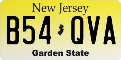 NJ license plate B54QVA