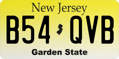 NJ license plate B54QVB
