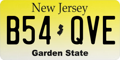 NJ license plate B54QVE