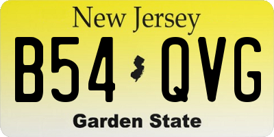 NJ license plate B54QVG