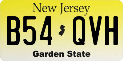 NJ license plate B54QVH