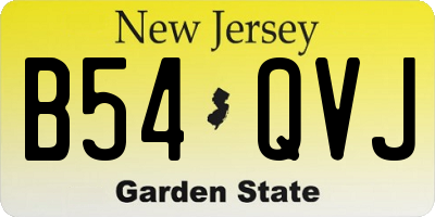 NJ license plate B54QVJ