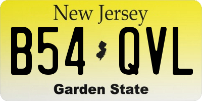 NJ license plate B54QVL