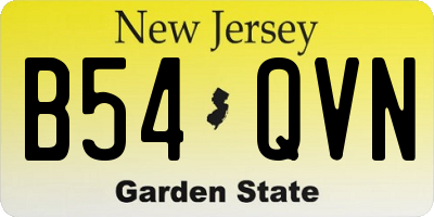 NJ license plate B54QVN