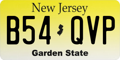 NJ license plate B54QVP