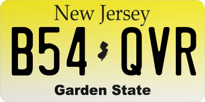 NJ license plate B54QVR