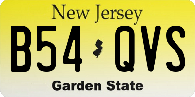 NJ license plate B54QVS
