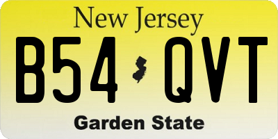NJ license plate B54QVT
