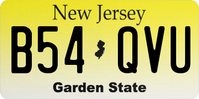 NJ license plate B54QVU
