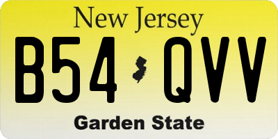 NJ license plate B54QVV