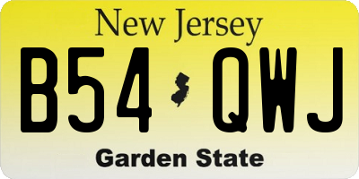 NJ license plate B54QWJ