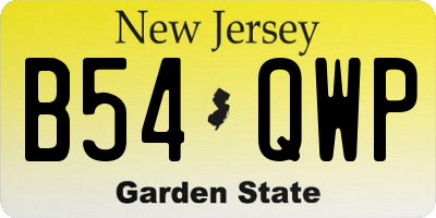 NJ license plate B54QWP