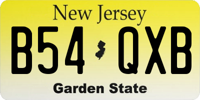 NJ license plate B54QXB