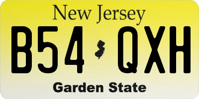 NJ license plate B54QXH