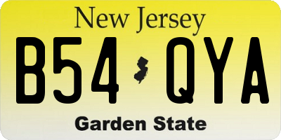 NJ license plate B54QYA