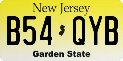 NJ license plate B54QYB