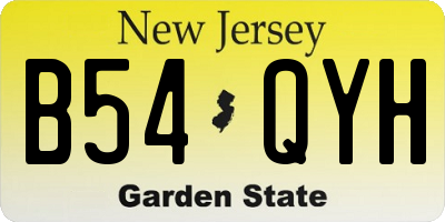 NJ license plate B54QYH