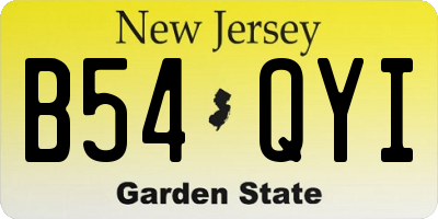 NJ license plate B54QYI