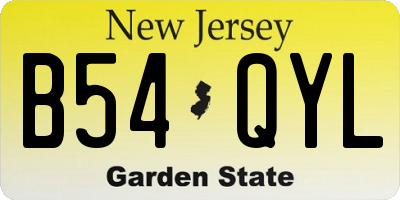 NJ license plate B54QYL