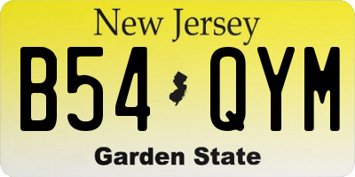 NJ license plate B54QYM
