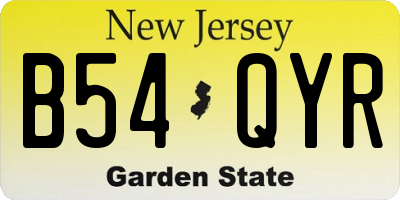 NJ license plate B54QYR