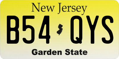 NJ license plate B54QYS