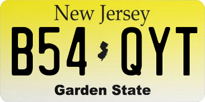 NJ license plate B54QYT