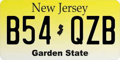 NJ license plate B54QZB