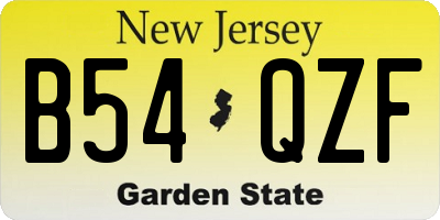 NJ license plate B54QZF